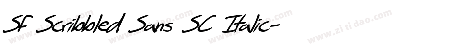 SF Scribbled Sans SC Italic字体转换